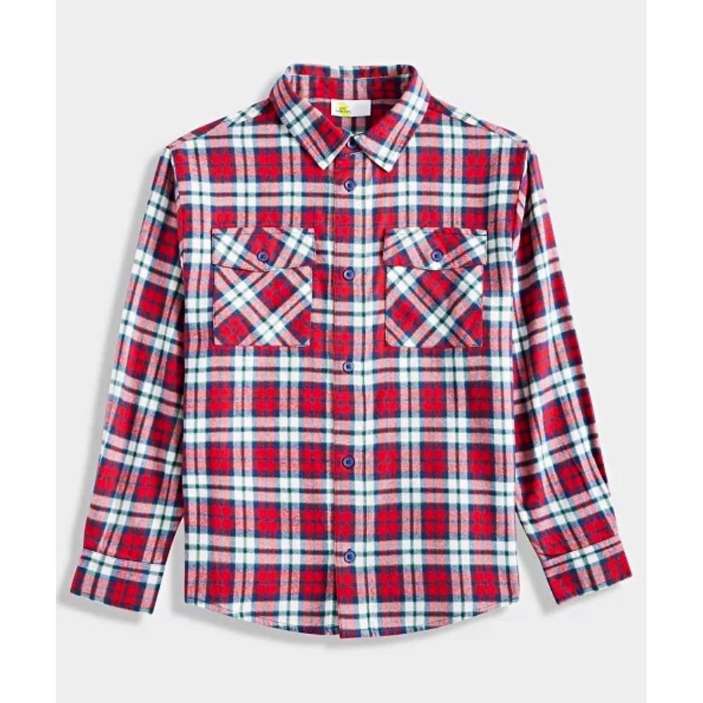NEW Epic Threads Boys Tammy Plaid Flannel Button-Up Long Sleeve Shirt XL